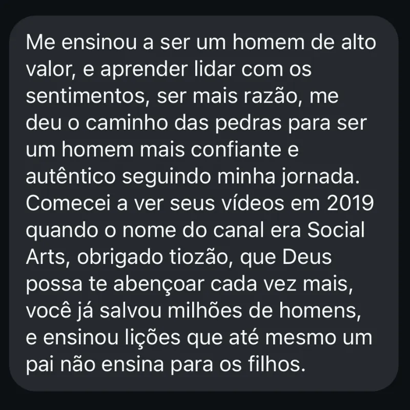 Print de depoimento real de aluno 5 do Método SAGAZ